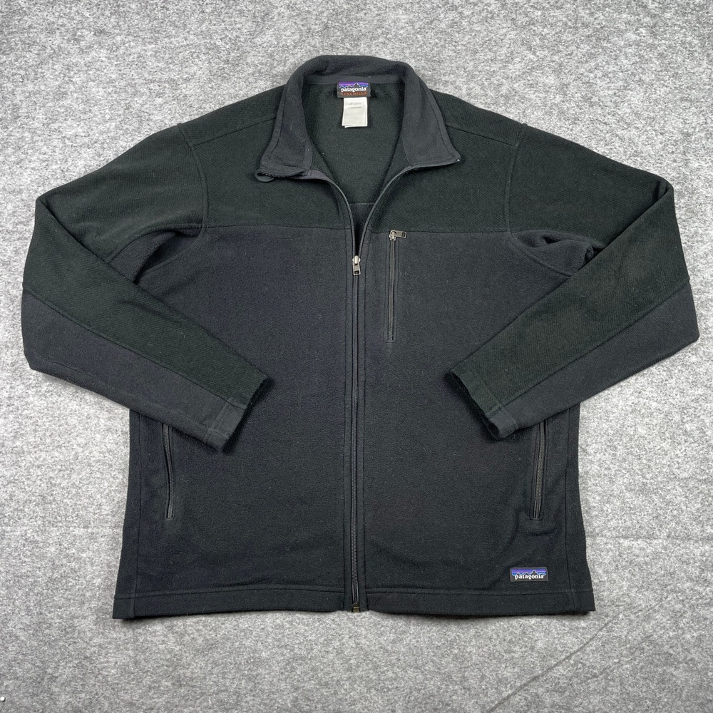 Patagonia Synchilla Fleece Jacket Mens XL Black Full Zip Better Sweater Hybrid